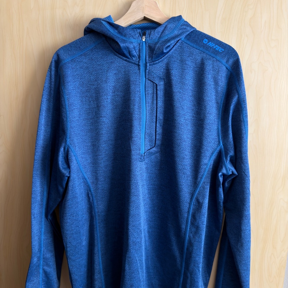 Hi-Tec Blue Long Sleeve Quarter-zip hooded sweatshirt